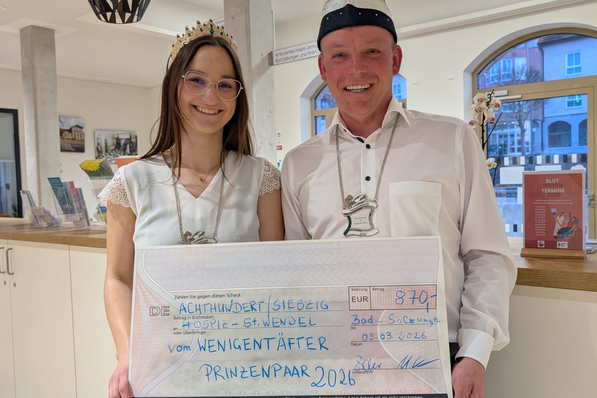 Spende 870,00 Euro / Wenigentäfter Karnevalsverein